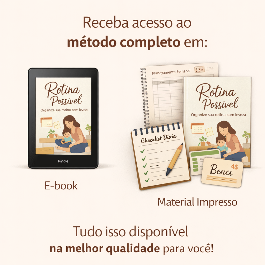 Antes e depois da rotina de uma mãe